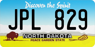 ND license plate JPL829