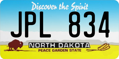 ND license plate JPL834