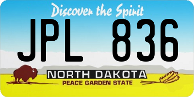 ND license plate JPL836