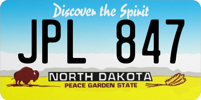 ND license plate JPL847