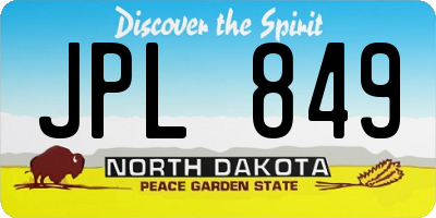 ND license plate JPL849