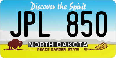 ND license plate JPL850