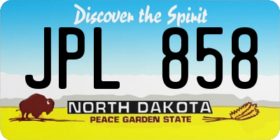 ND license plate JPL858