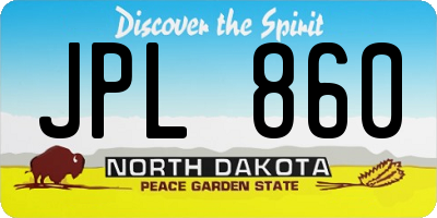 ND license plate JPL860