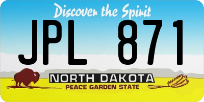 ND license plate JPL871