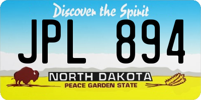 ND license plate JPL894