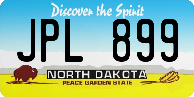 ND license plate JPL899