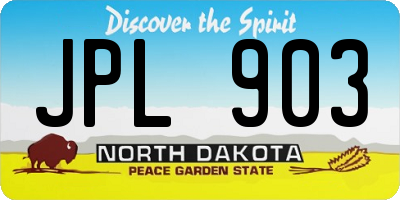 ND license plate JPL903