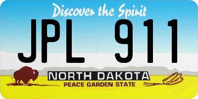 ND license plate JPL911