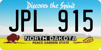 ND license plate JPL915