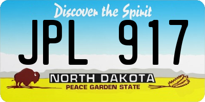 ND license plate JPL917