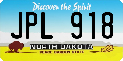 ND license plate JPL918