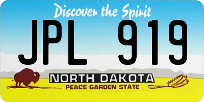 ND license plate JPL919