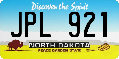 ND license plate JPL921
