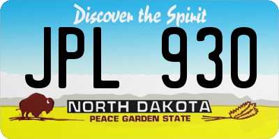ND license plate JPL930