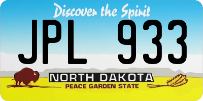 ND license plate JPL933