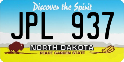 ND license plate JPL937