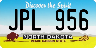 ND license plate JPL956