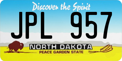 ND license plate JPL957