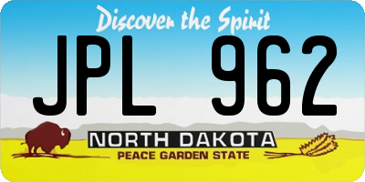 ND license plate JPL962