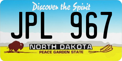 ND license plate JPL967