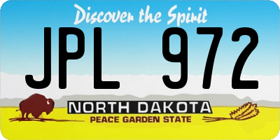 ND license plate JPL972