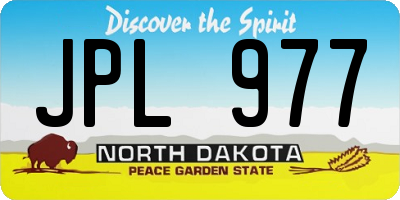 ND license plate JPL977