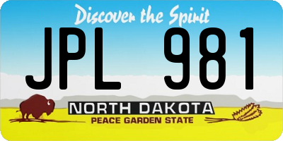 ND license plate JPL981