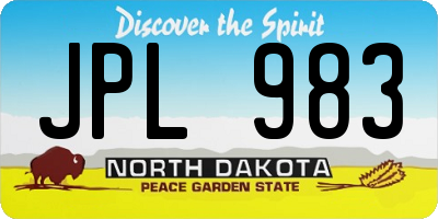 ND license plate JPL983