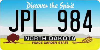 ND license plate JPL984