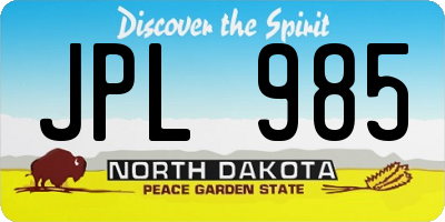 ND license plate JPL985