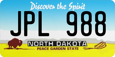ND license plate JPL988