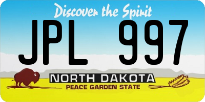 ND license plate JPL997