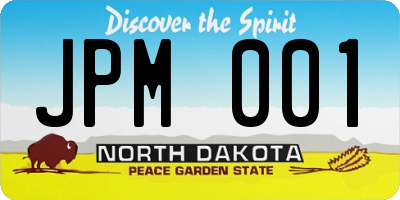 ND license plate JPM001