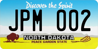 ND license plate JPM002