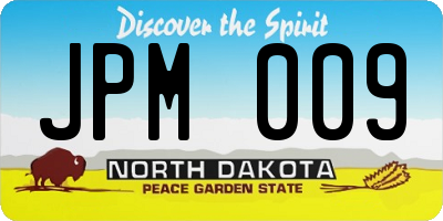 ND license plate JPM009