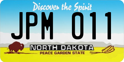 ND license plate JPM011