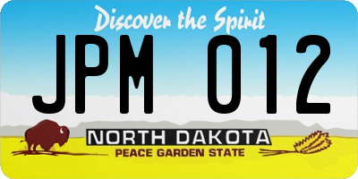 ND license plate JPM012