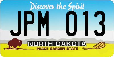 ND license plate JPM013