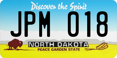 ND license plate JPM018