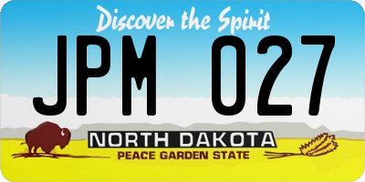 ND license plate JPM027