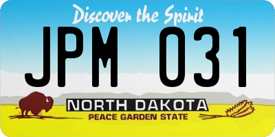 ND license plate JPM031