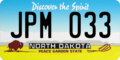 ND license plate JPM033