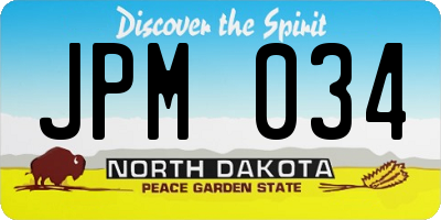 ND license plate JPM034