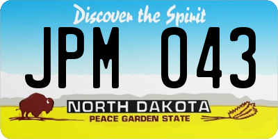 ND license plate JPM043