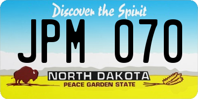 ND license plate JPM070
