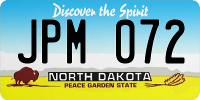 ND license plate JPM072