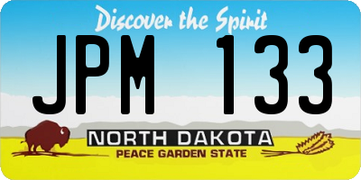 ND license plate JPM133