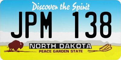 ND license plate JPM138