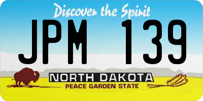 ND license plate JPM139